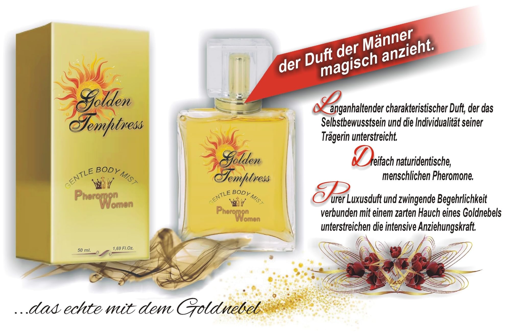 Perfume de feromonas para mujer sexi – Golden Temptress – Gentle Body