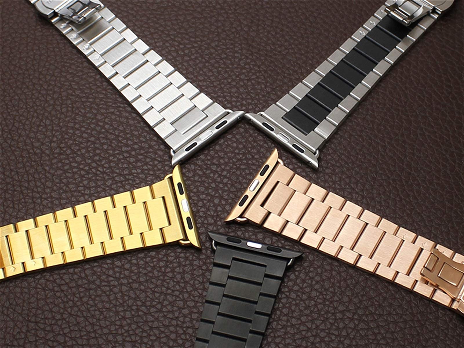 Pasek do zegarka 38 mm 42 mm Srebrny Złoty Męski ze stalą nierdzewną