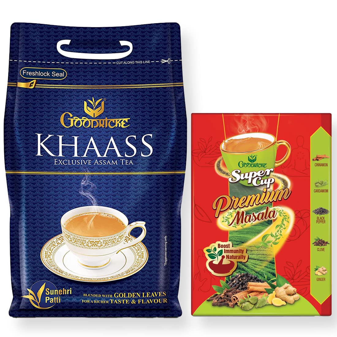 GOODRICKE Value Pack - Khaass Assam Tea - 1 kg + SuperCup Premium Masala Tea - 250 gm | Richer Taste & Flavour | Irresistible Aroma (B0B31YRL8S) Amazon Price History, Amazon Price Tracker