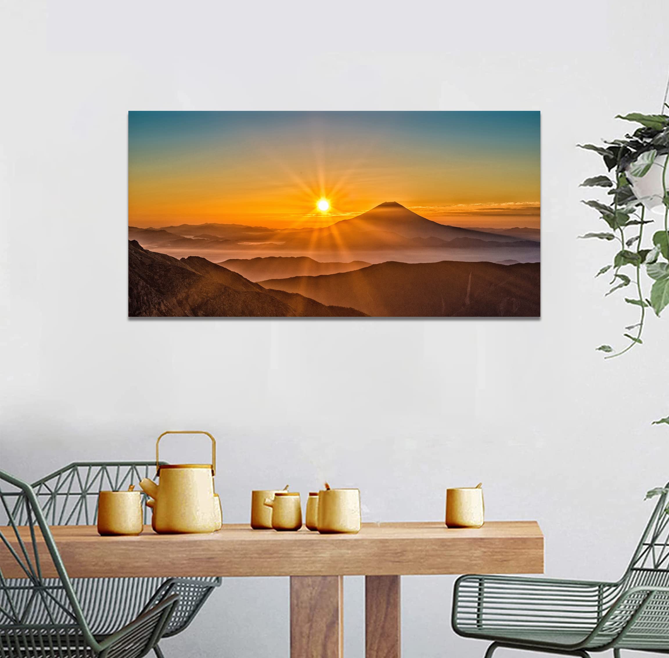 Amazon.co.jp: 富士山 アートパネル 山 太陽 自然 絵画 風景画