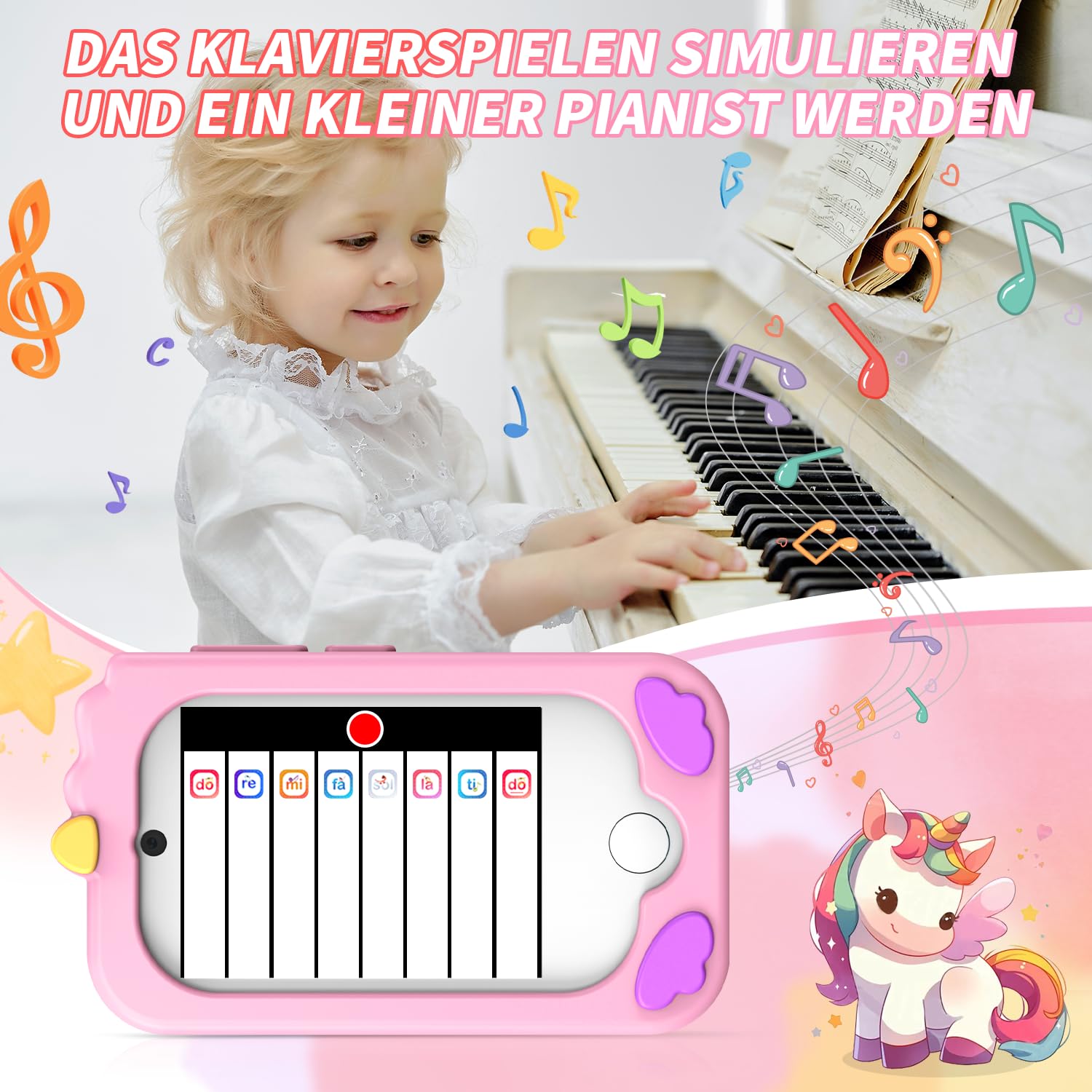CHAKEYAKE Kinderkamera,Kinder Handy Smartphone Lernspielzeug,Kinder Kamera mit Dual Kamera 2.8" Touchscreen & MP3 Player&32GB Karte, Jungen Mädchen 3 4 5 6 7 8 9 10 Jahre Geburtstags Geschenke