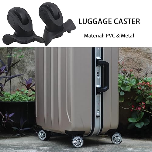 Miniatura 3 de 2 pares de ruedas de repuesto para equipaje 360 ruedas giratorias para maleta, color negro (W041-2)