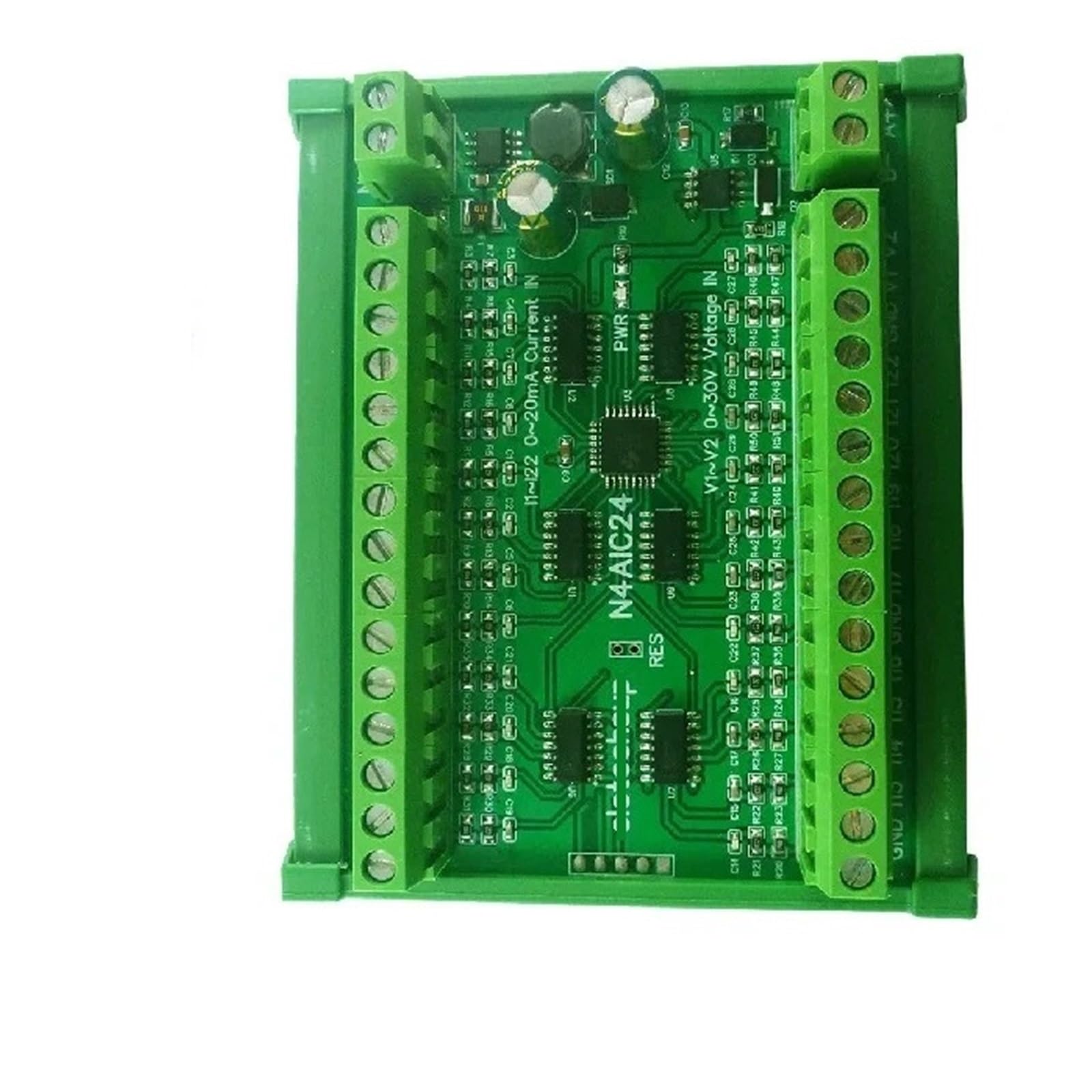Modulo relè PLC Collettore di ingresso analogico di corrente a 8 canali da 4-20MA a RS485 Scheda MODBUS RTU DC 7-25V for sensore di pressione termocoppia PT100 K(8CH Only Board)