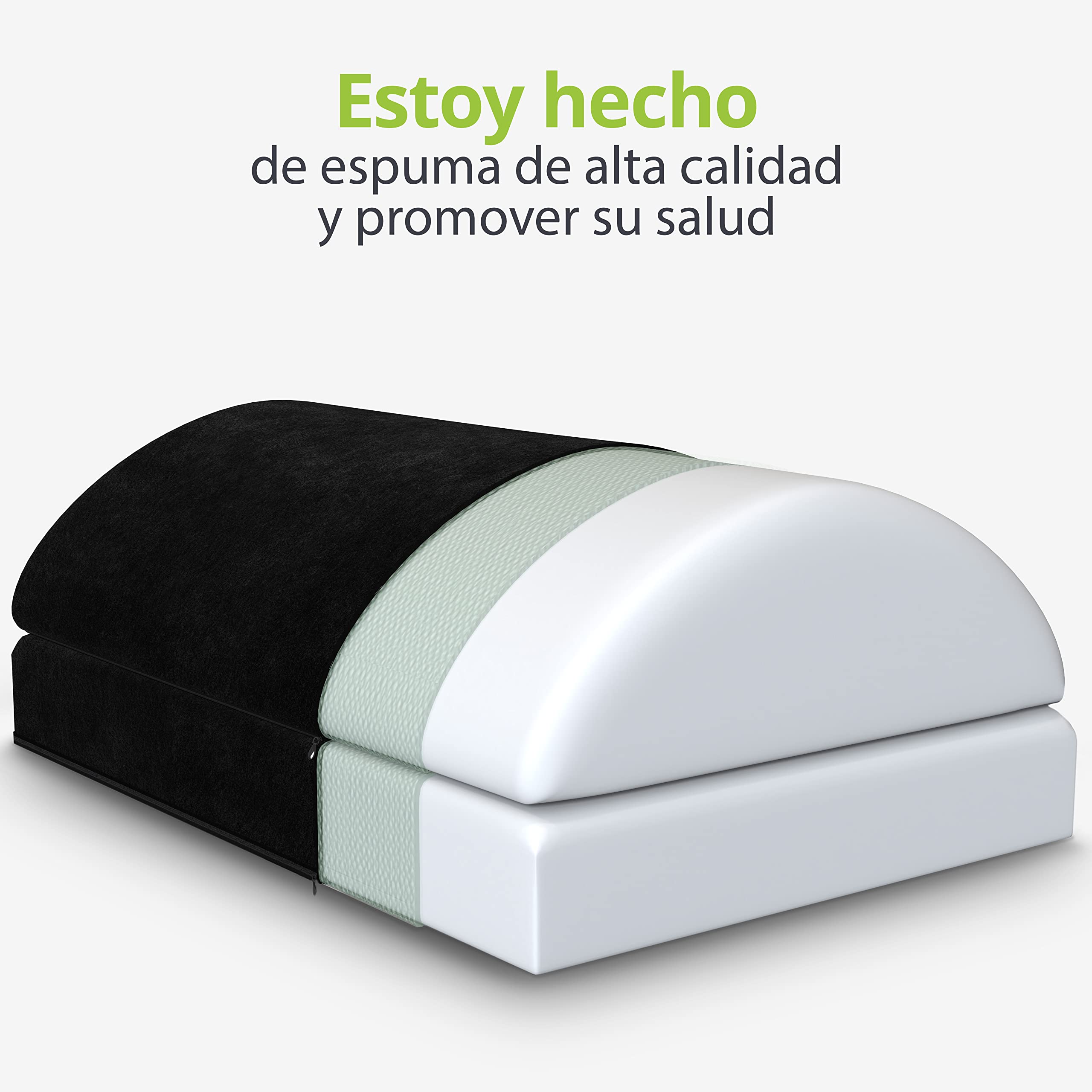 feela. Reposapiés ergonómico para oficina & Co | Se puede utilizar como taburete, reposapiés o reposapiés en la oficina | Foot Rest | Regulable en altura (Negro)