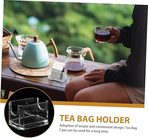 Miniatura 2 de Housoutil Caja de bolsa de azúcar de escritorio Organizador de bolsa de té acrílico para oficina, cocina o almacenamiento de escritorio
