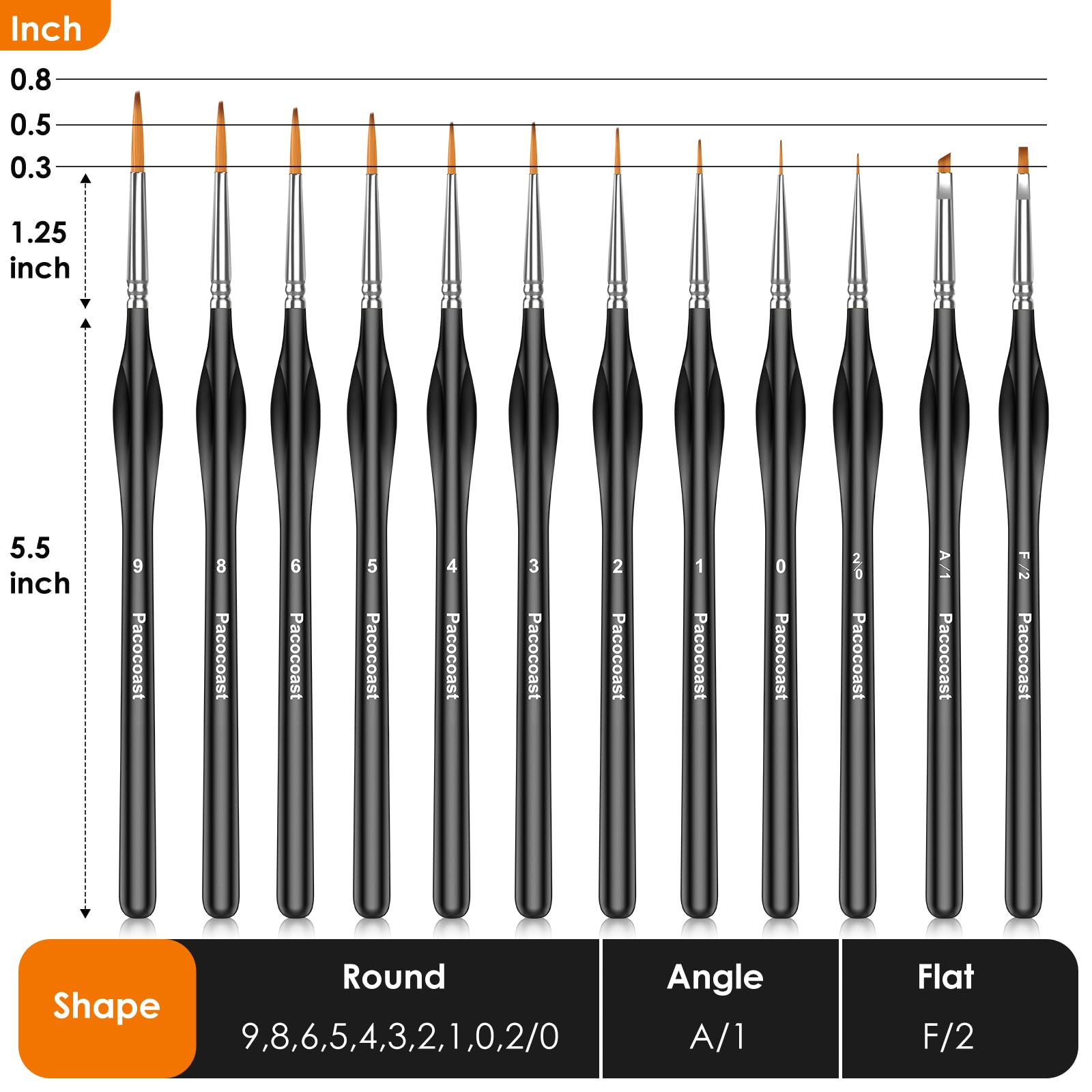 Miniature Paint Brushes Set - 12 Piece Detail Brushes -3 Miniature Paint Brushes Set - 12 Piece Detail Brushes -3