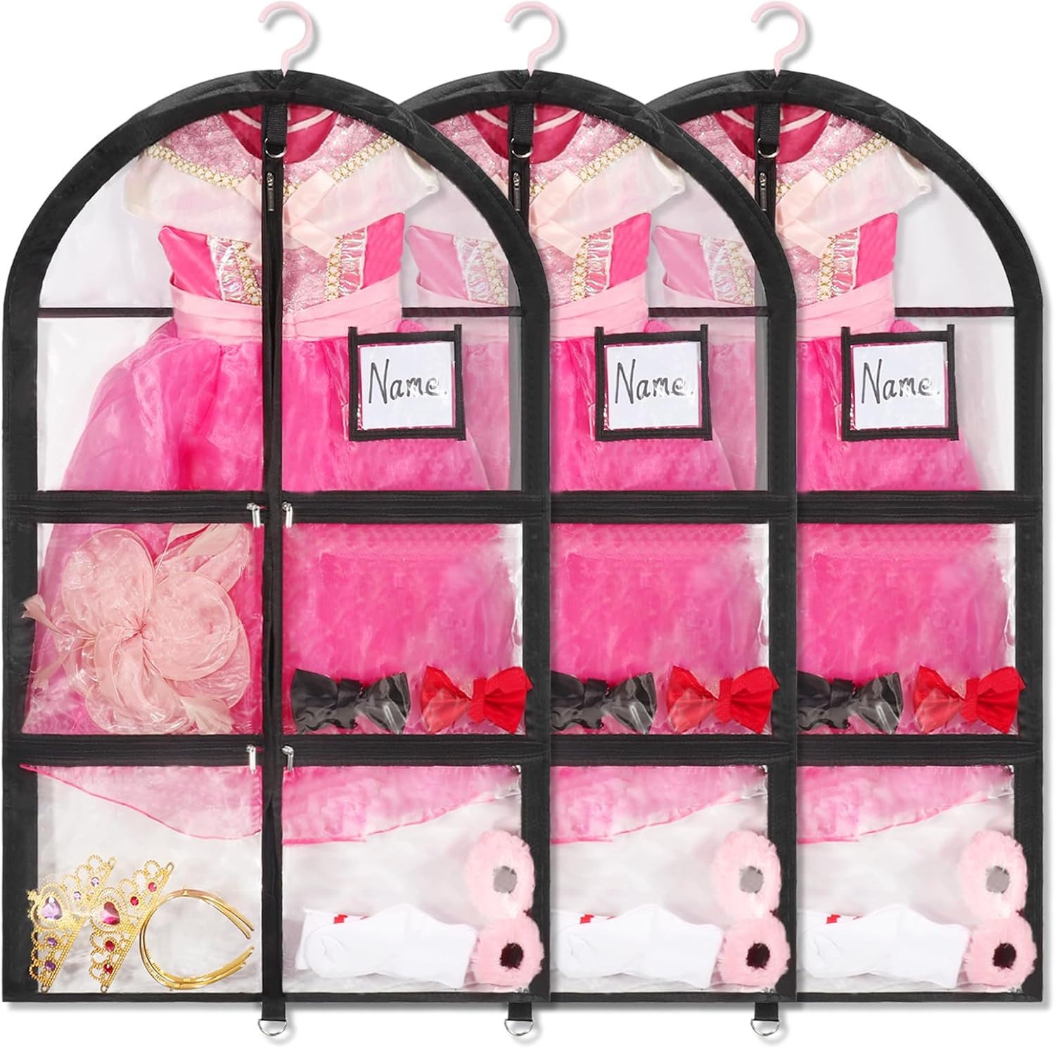 Funkeet Dance Costume Garment Bag,3 Pack Dance Garment Bags