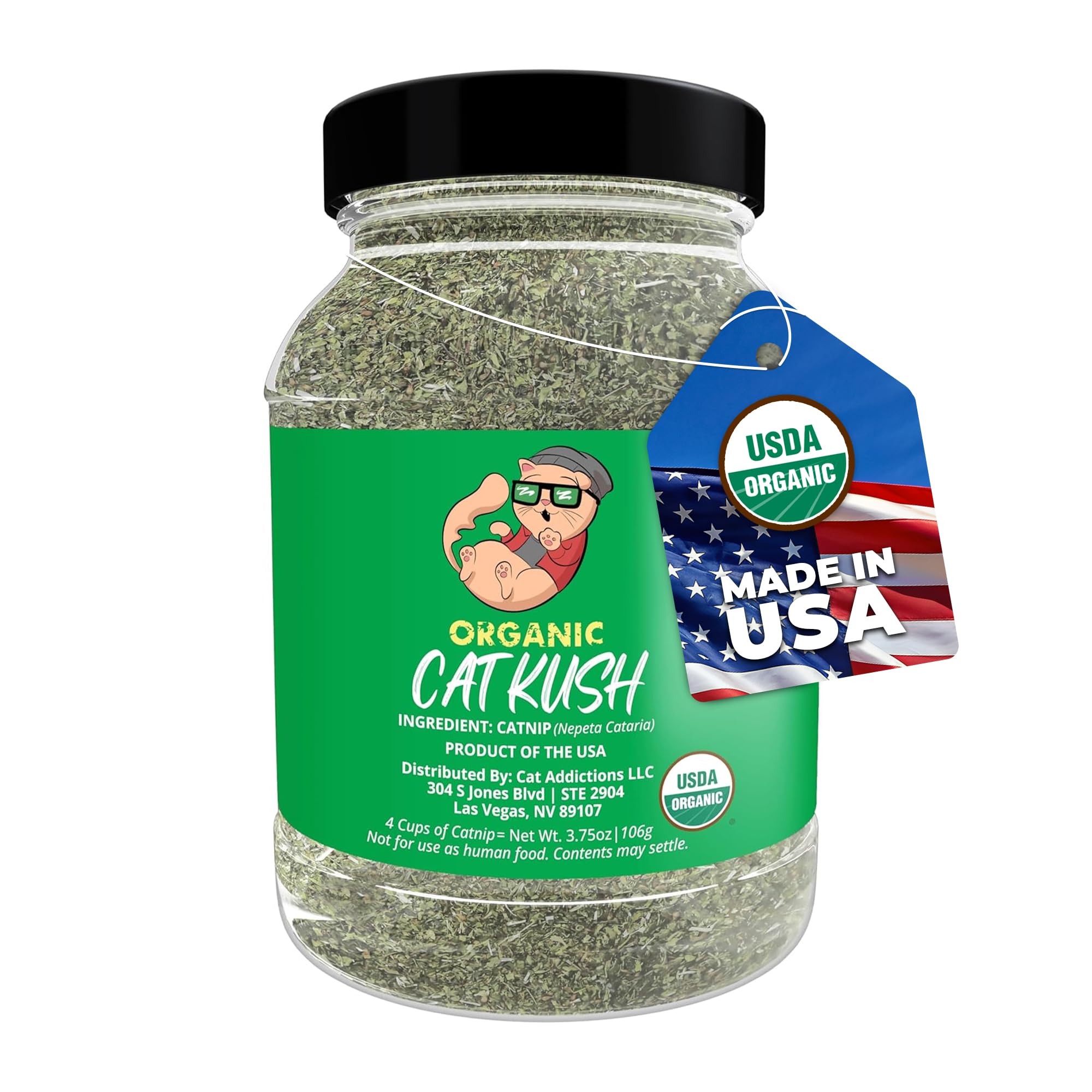 Cat Kush Organic Catnip, Safe Premium Blend Perfect for Cats, Instilled with Maximized Potency your Kitty is Sure to Go Crazy for (4 Cups)