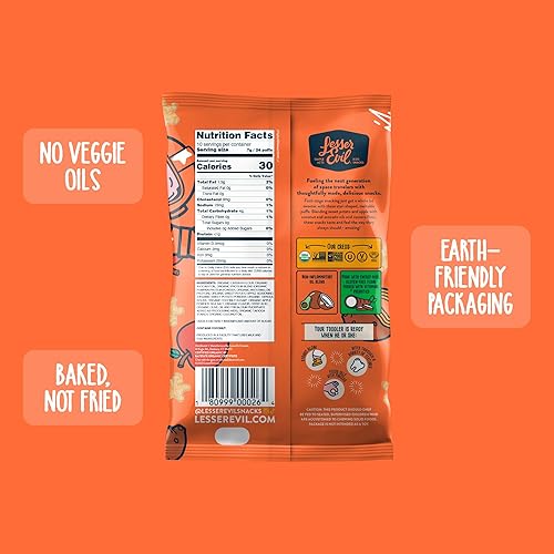 Miniatura 3 de LesserEvil Bocadillos orgánicos de manzana Lil de batata 25 onzas