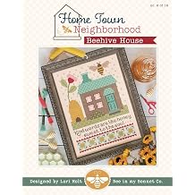 Riley Blake Its Sew Emma Home Town Neighborhood Beehive House Cross Stitch Pattern by Lori Holt of Bee in My Bonnet, Perfect for Quilting, Apparel, DIY Crafting, and Home Decor