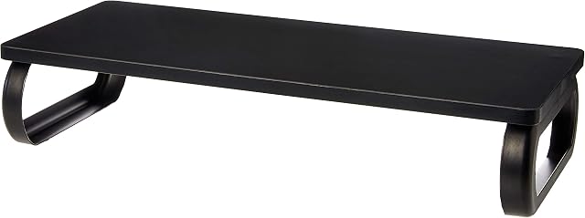 Amazon Basics Wood Monitor Stand, Computer Riser, Black
