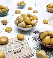 Vista 9 de Crocon Piedras y cristales de aventruine amarillo de 1 libra, a granel, más de 2000 quilates, piedra pulida, colección de rocas, jarrón