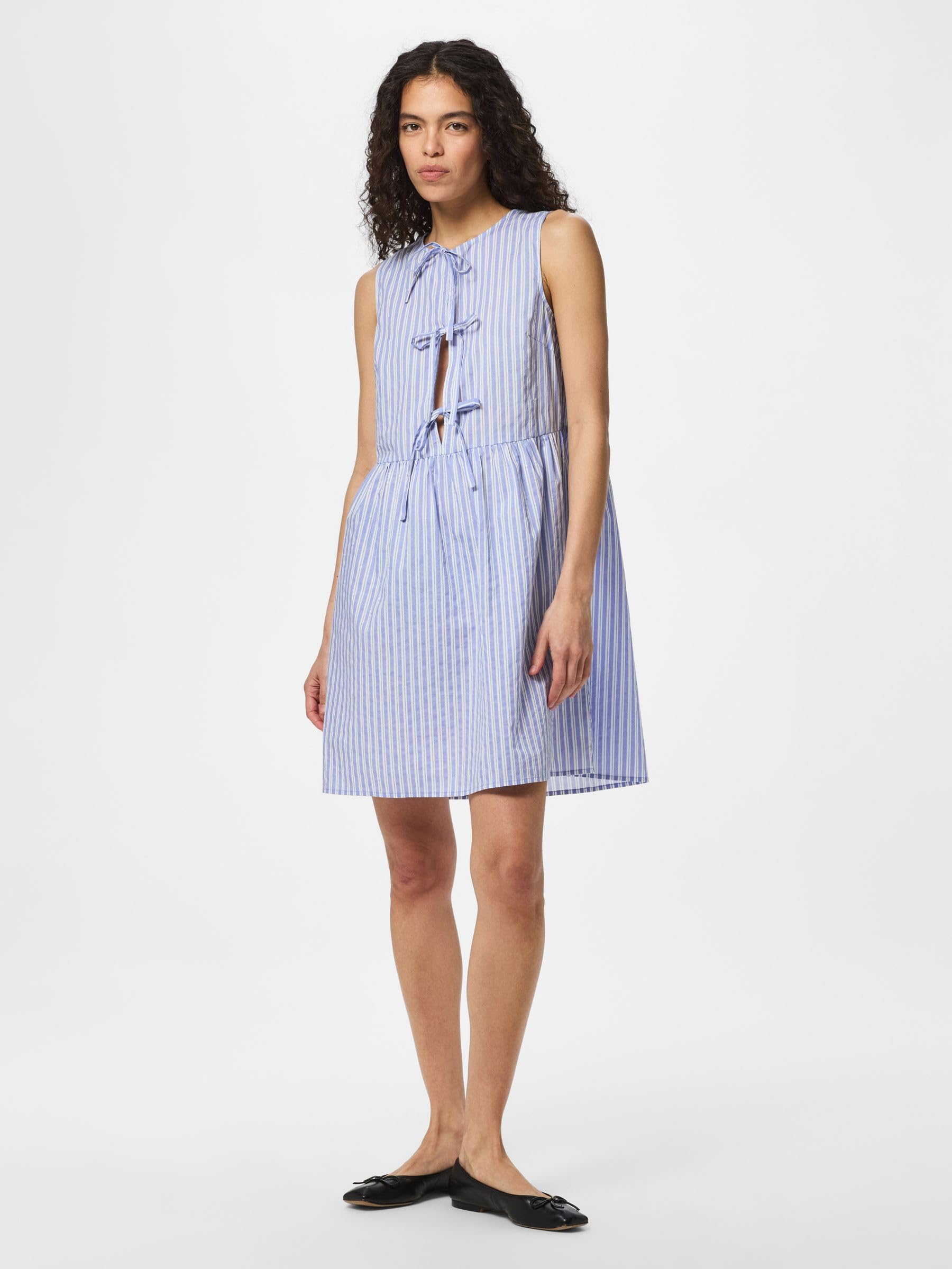 Pieces Pcjolly SL Tie Short Dress Wvn Noos BC Pcjolly SL Tie Short Dress Wvn Noos BC Mujer (Pack de 1)