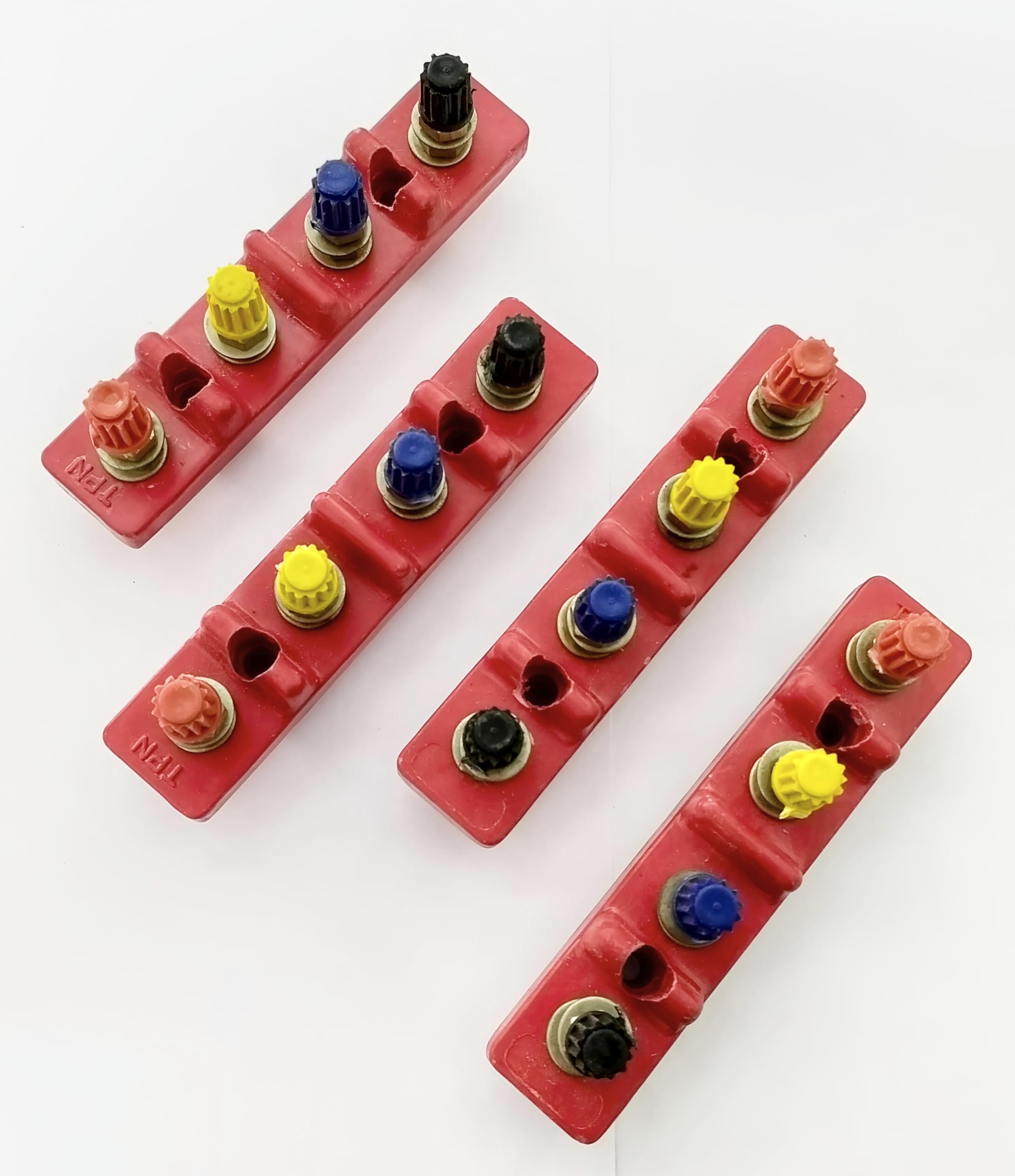 ICTECH 63 Amp RYBN Terminal Block | Pack of 4 | 60mm Hole C-to-C Panel Mount | Heavy Duty Electrical Panel & Generator Terminal | 63A High Current Electrical Accessory-image-2