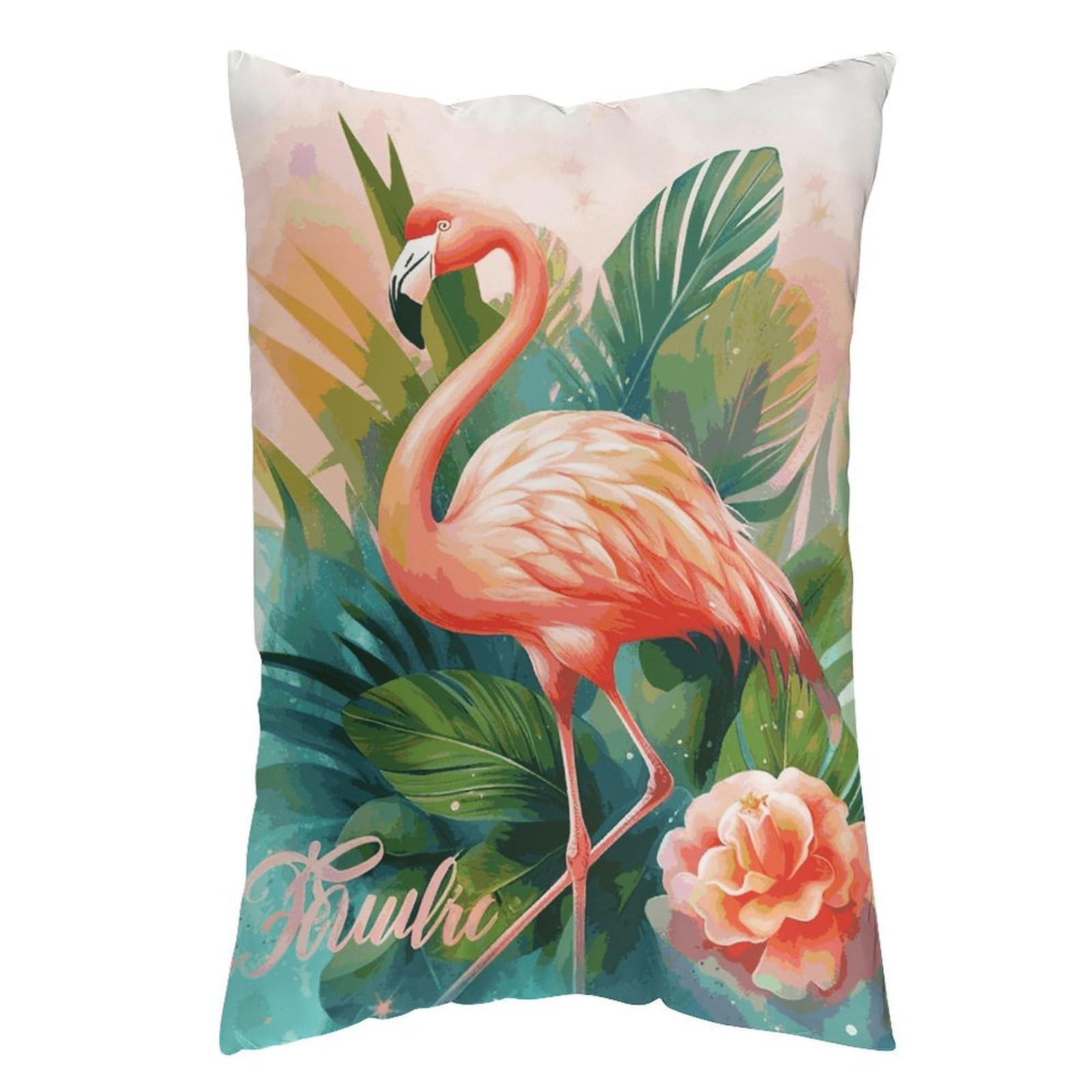 LDGSUPH Tropical Flamingo Pillow Cases Soft Pillowcase with Invisible Zipper Wrinkle Resistant Pillow Covers Breathable Removable Pillow Protector for Bed Sofa Car 12 "x20