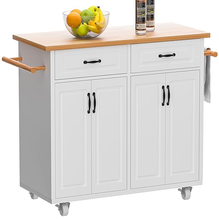 Buy Kitchen Island on Wheels with Storage, Rolling Kitchen Island with