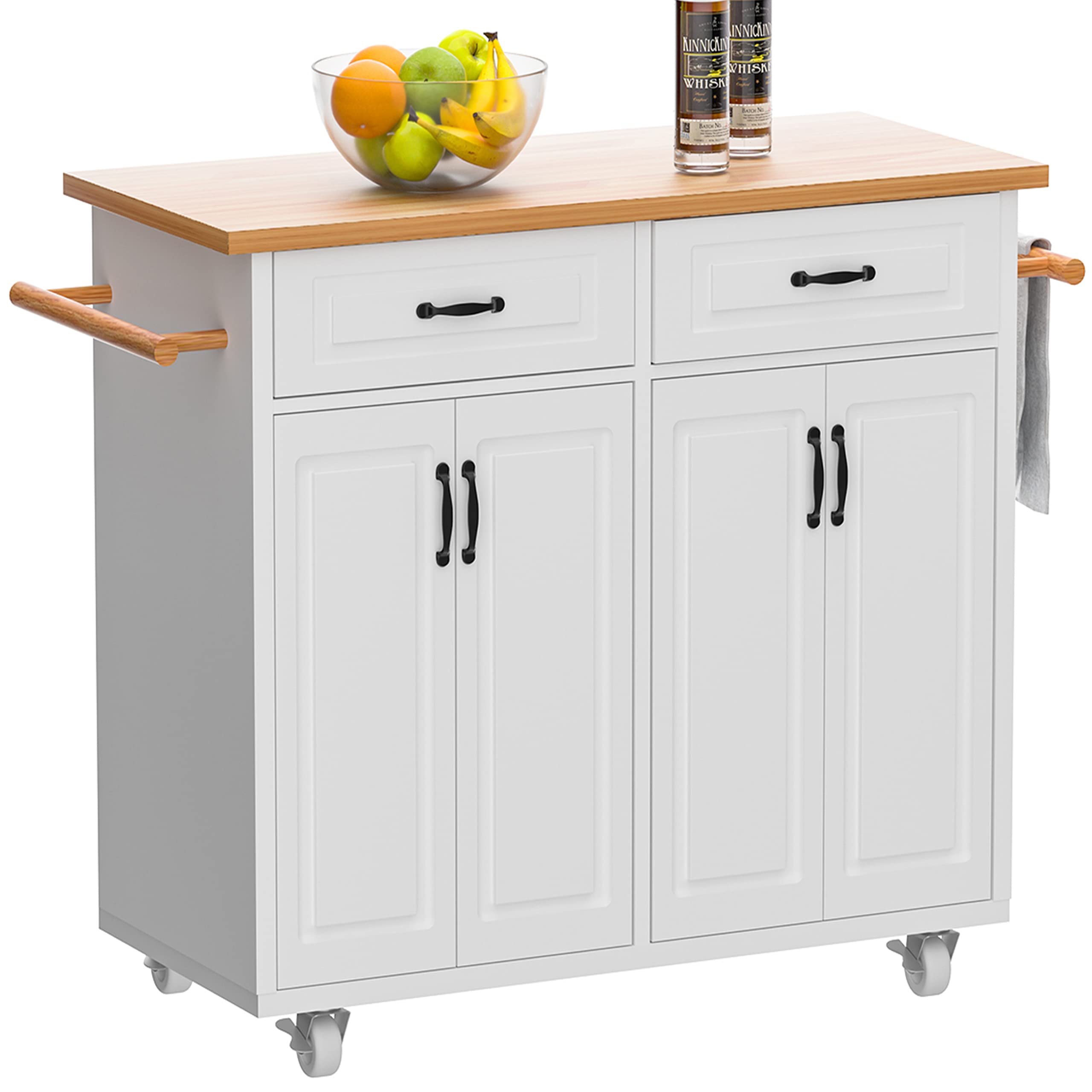 Buy Kitchen Island on Wheels with Storage, Rolling Kitchen Island with
