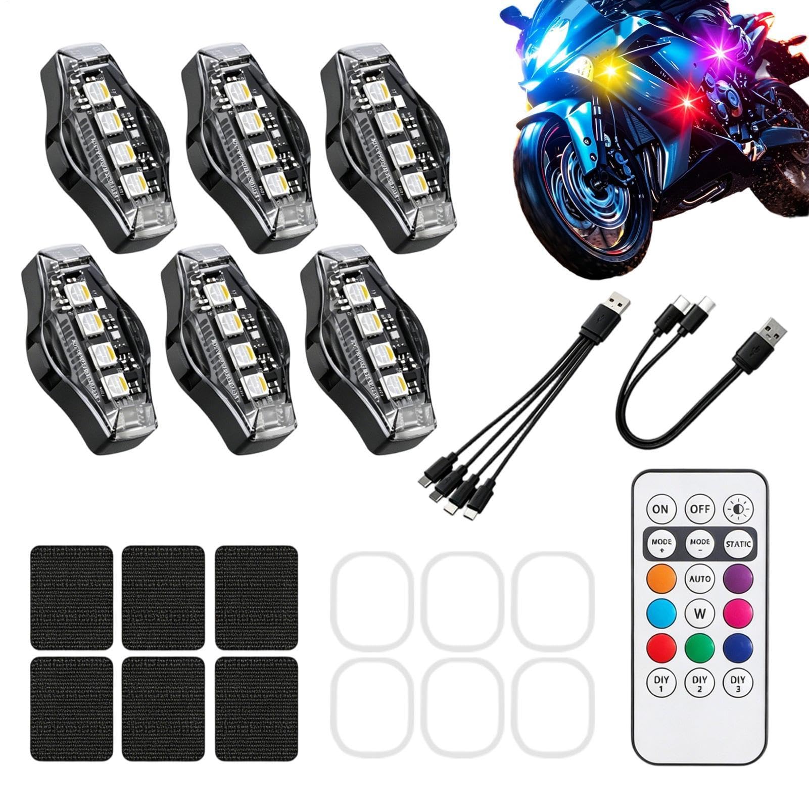 Luces intermitentes LED para moto, coche y camión con control inalámbrico 8