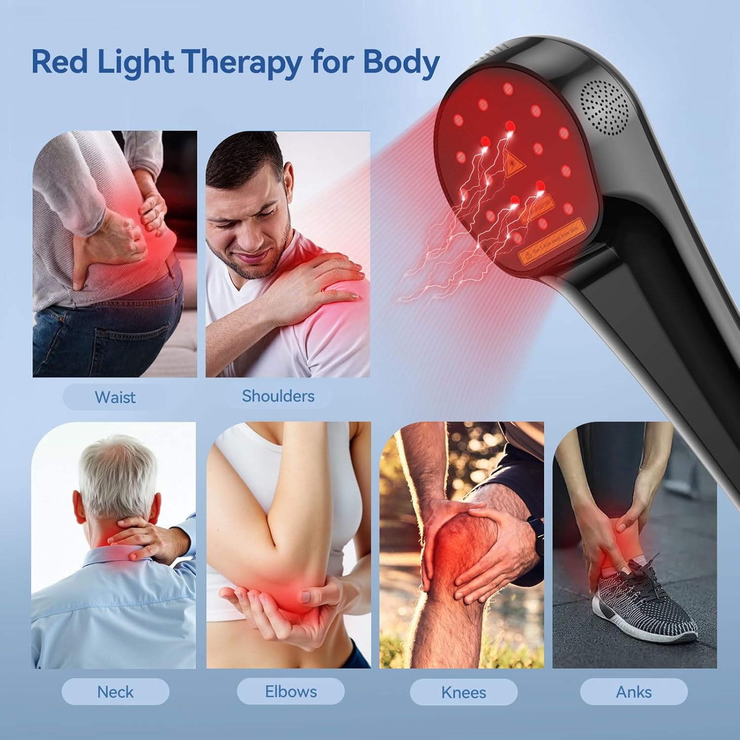 Handheld Red Light Therapy with Stand-Near Infrared Light Therapy Device, Cold Therapy Device Pain Relief for Joints & Muscles (4 x 808nm + 14 x 650nm)