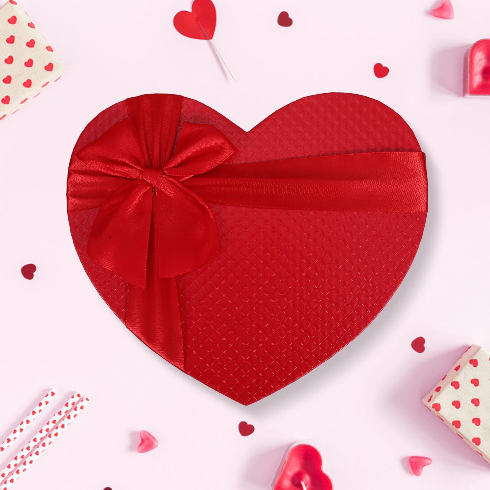 TOYANDONA Herzförmige Geschenkboxen 3 Stück aus Papier Rot Glatt Dekorative Verpackungsboxen für Valentinstag Geburtstag und Jahrestag