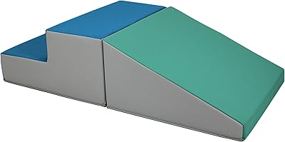 Factory Direct Partners 12365-CT SoftScape Playtime Step and Slide Climber for Infants and Toddlers, Colorful Beginner Soft Foam Structure for Indoor Active Play (2-Piece Set) - Contemporary