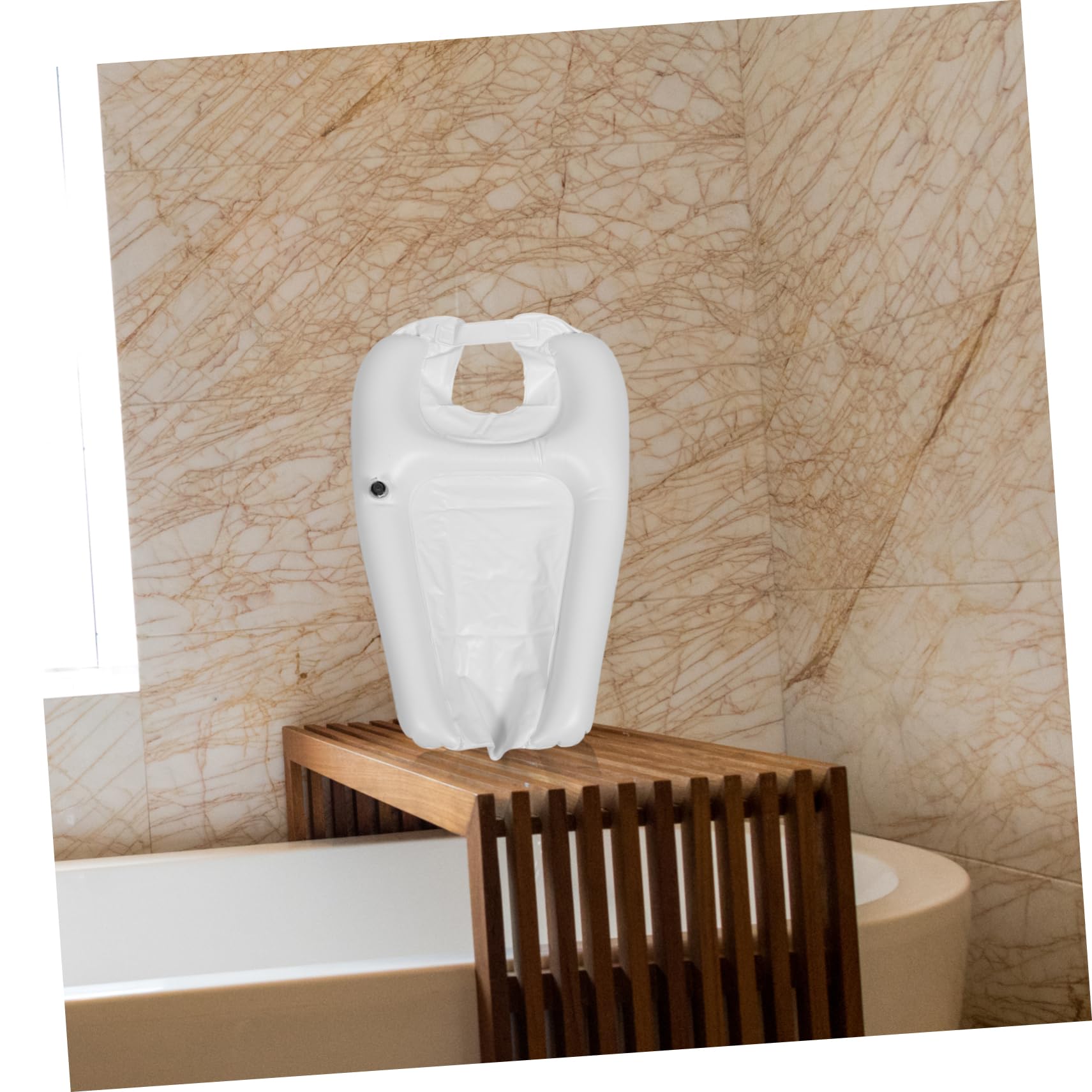 BUTIFULSIC Bedside Hair Washing Basin Portable Shampoo Bowl for Elderly White Portable Hair Washing Basin PVC Bedside Portable Shampoo Basin