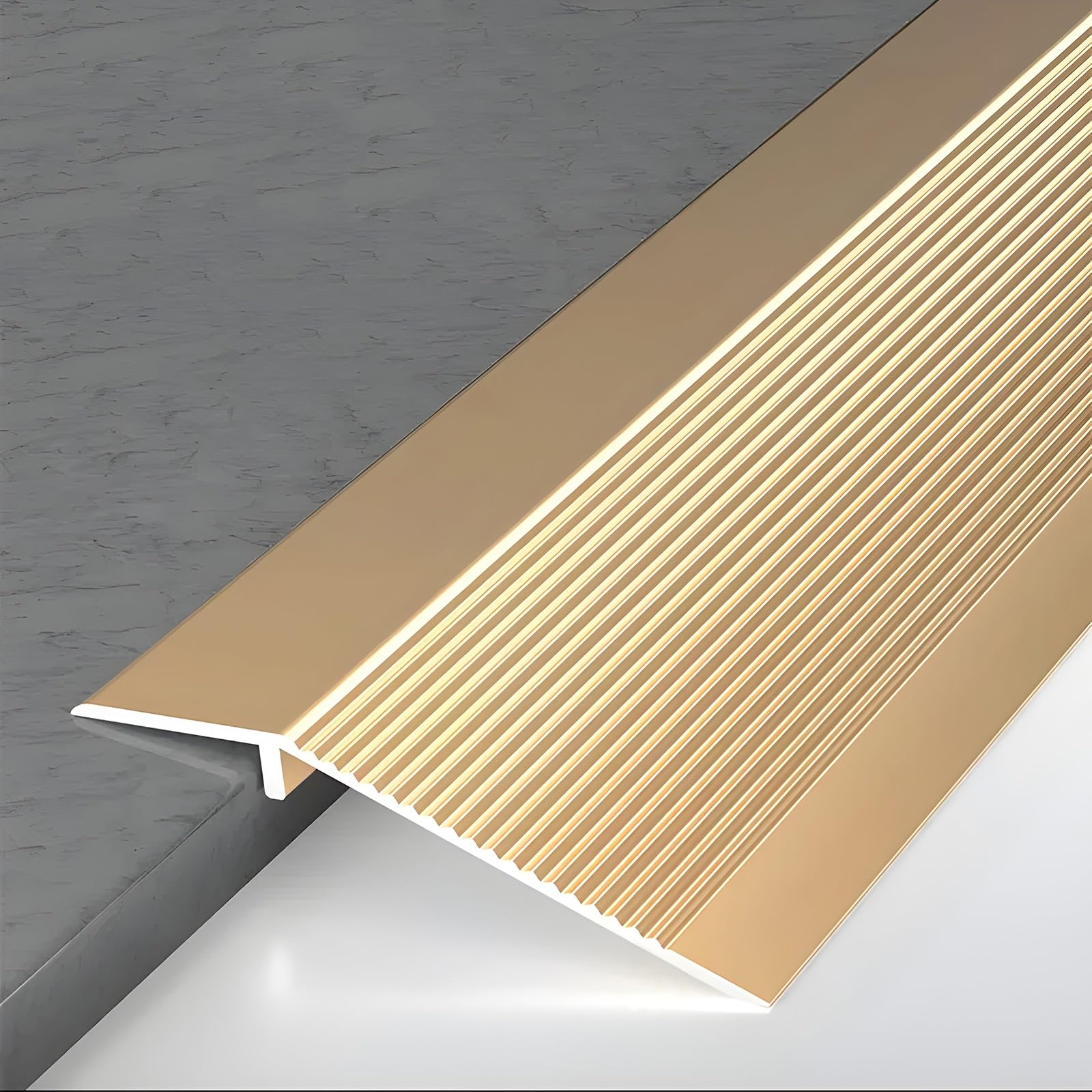 90cm Rampe De Seuil En Aluminium Pour Différence De Niveau De 1-4cm, Barre De Seuil Multiniveau Pour Intérieur Et Extérieur, Salle De Bain, Seuils De Porte(Gold)