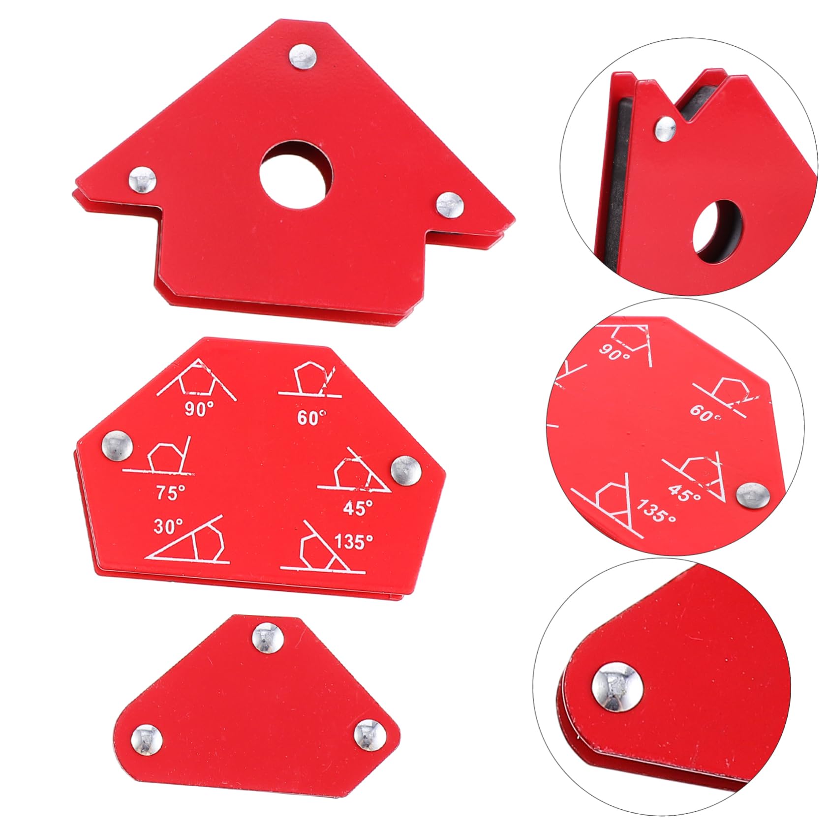 NUOBESTY Posizionatori Magnetici per Saldatura 6 Pezzi Design Compatto in Metallo, Magneti a Freccia per Saldatura Multi-angolo per Lavori Precisi e Professionali
