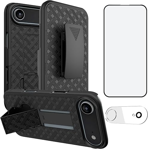Miniatura 54 de Ailiber Funda compatible con iPhone 15 Pro Max, funda para iPhone 15 Pro Max con lente de cámara y protector de pantalla, soporte giratorio