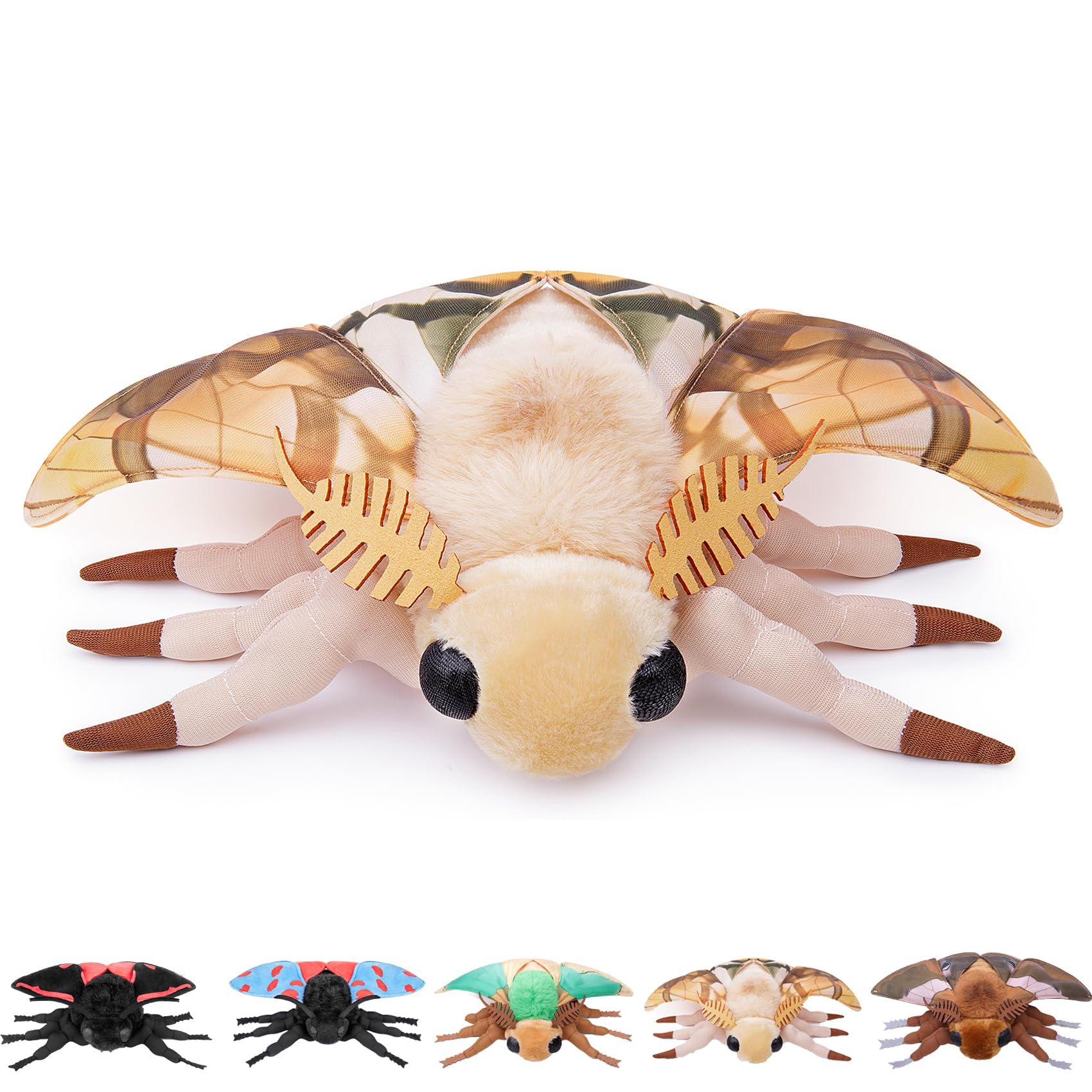 FRANKIEZHOU Dead Leaf Moth Plush Toy - 15 Inch Realistic Stuffed Animal For Home Decor & Gifts