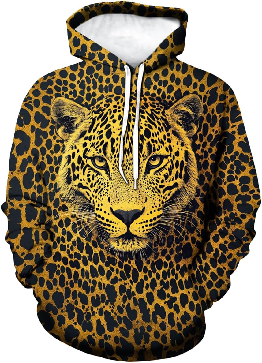 Novelty Long Sleeve Hoodie Funny Fashion Leopard Print Sweatshirts - Image 2