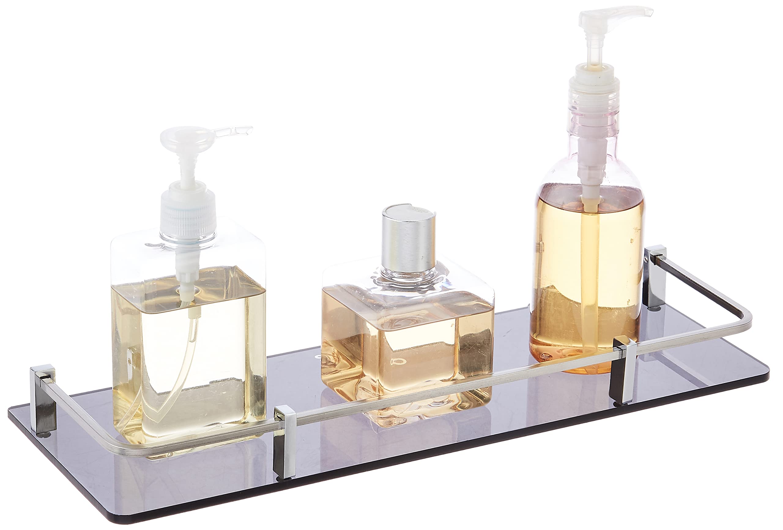 Amazon Brand - Solimo Premium Acrylic Glass Wall-Mount Oval Shelf with Square Rod, for Storing Bathroom and Home Accessories - (Smoke, 15 x 5.5 inches, 1 Pc, Multicolour) (B09X1F5T6F) Amazon Price History, Amazon Price Tracker