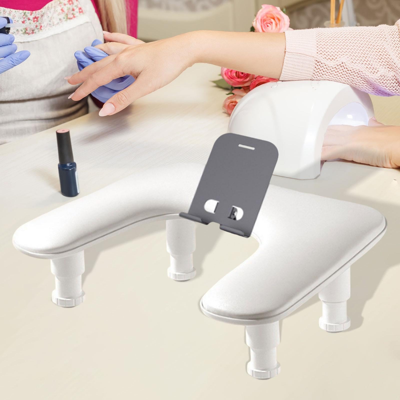 predolo Poggiabraccia per Unghie a Forma di U, Cuscino Ergonomico Portatile in Pelle PU per Manicure, per Uso Domestico Fai Da Te in Salone