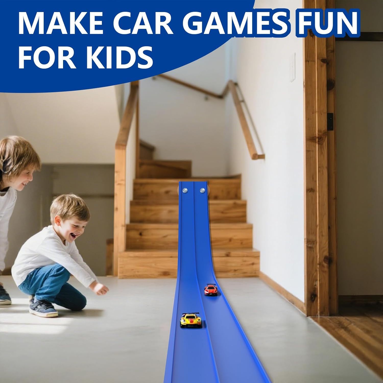 Flexible Race Track Toys for Wheels 1:64,15 Ft Flex Race Car Ramp Track with Suction Cups - Portable DIY Racetrack Compatible with Diecast 1/64th Cars Model for Boys and Girls Ages 3+