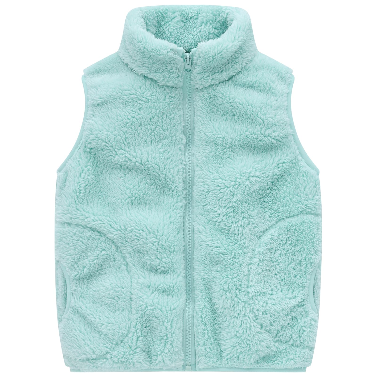 AIWUHE Toddler Boys Girls Fleece Vest Kids Polar Fleece Zipper Jacket Sleevless Fall Winter Warm Outerwear With Pockets 2-6Y