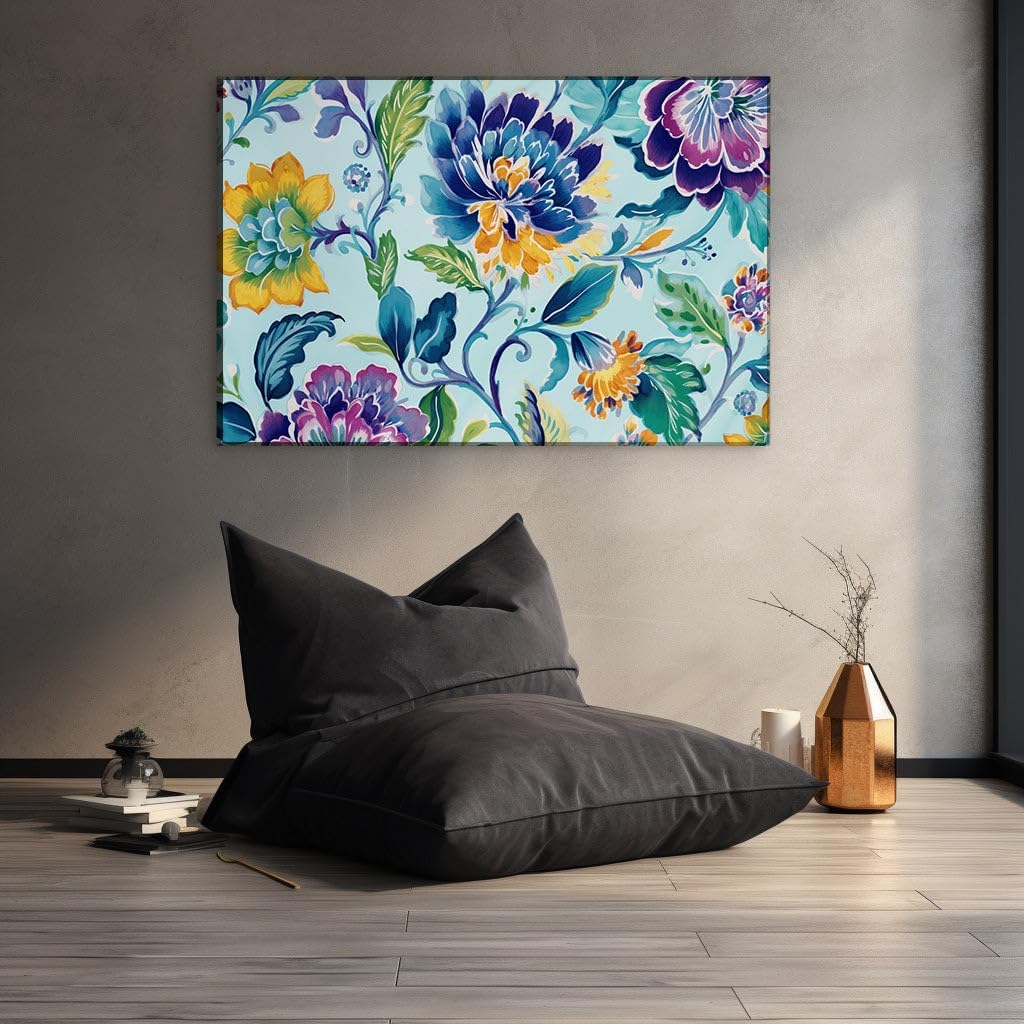 Canvas for Living room. Blooming Awakenings: Spring's Vitality Unfolds in Watercolor Whimsy, 27 x 18 inch Canvas Wall Art - Contemporary Masterpieces - Modern Home Decor - 69x46 cm (27x18 inch)
