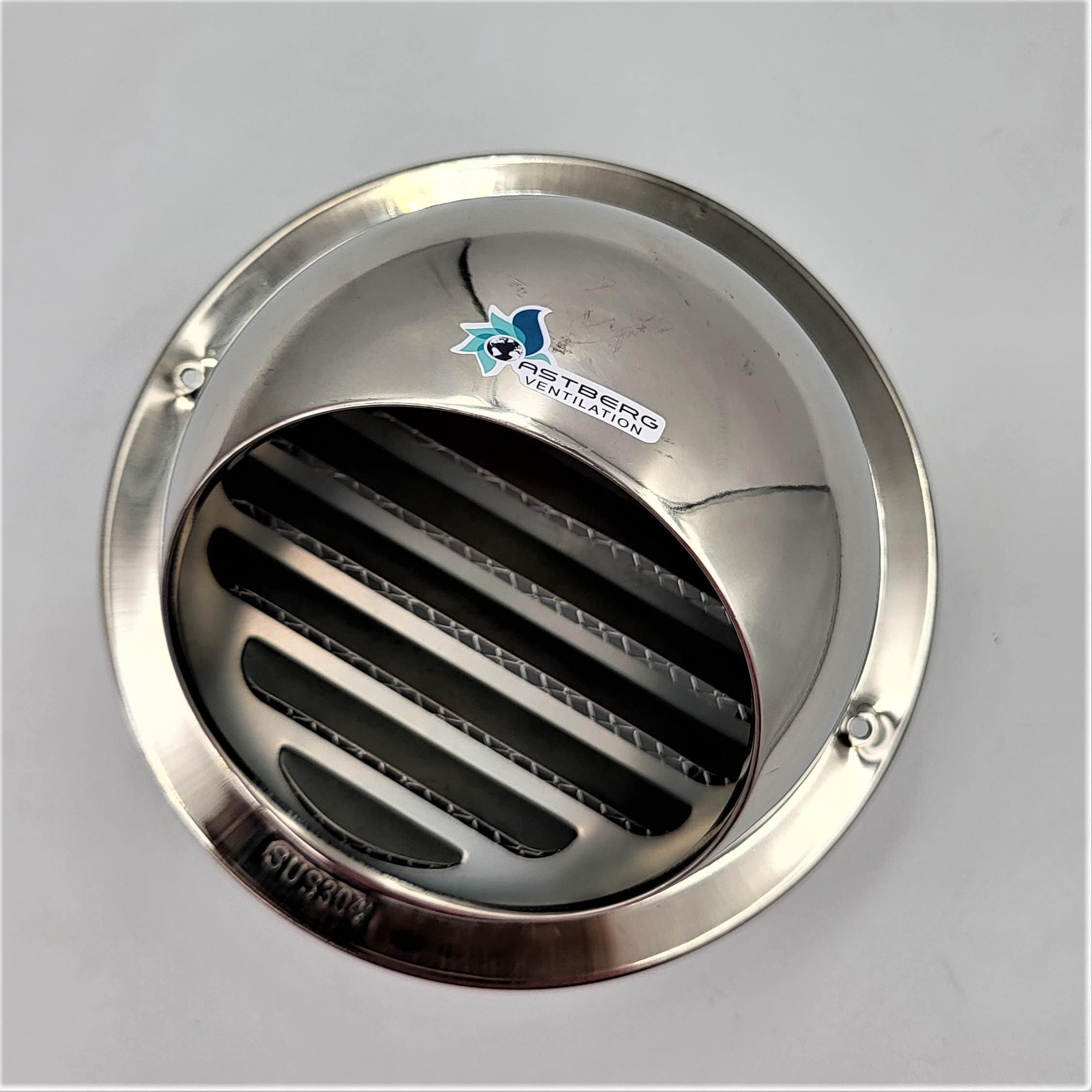ASTBERG OUTER COWL STEEL CHROME SS304 (200mm/8") Chimney Outer Cowl/Outer Cowl with Mesh/Duct Pipe Cover/Wall Vent Cover/Vent Cap (ASCN 200)
