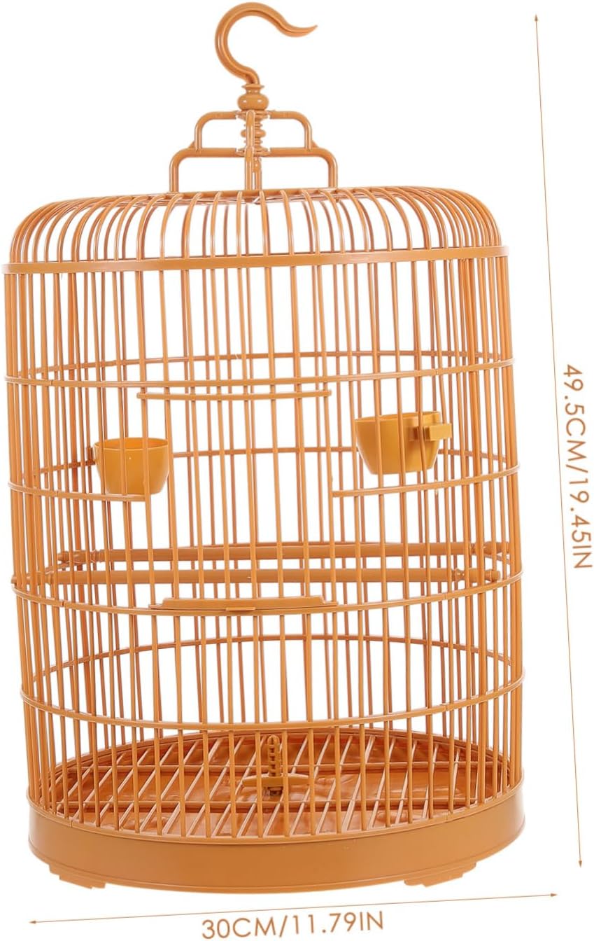 Kichvoe Round Plastic Hanging Bird Cage Ornament for Small Pets Spacious and Secure Cage House for Parakeets Finches Lovebirds Hamsters Versatile Animal Habitat