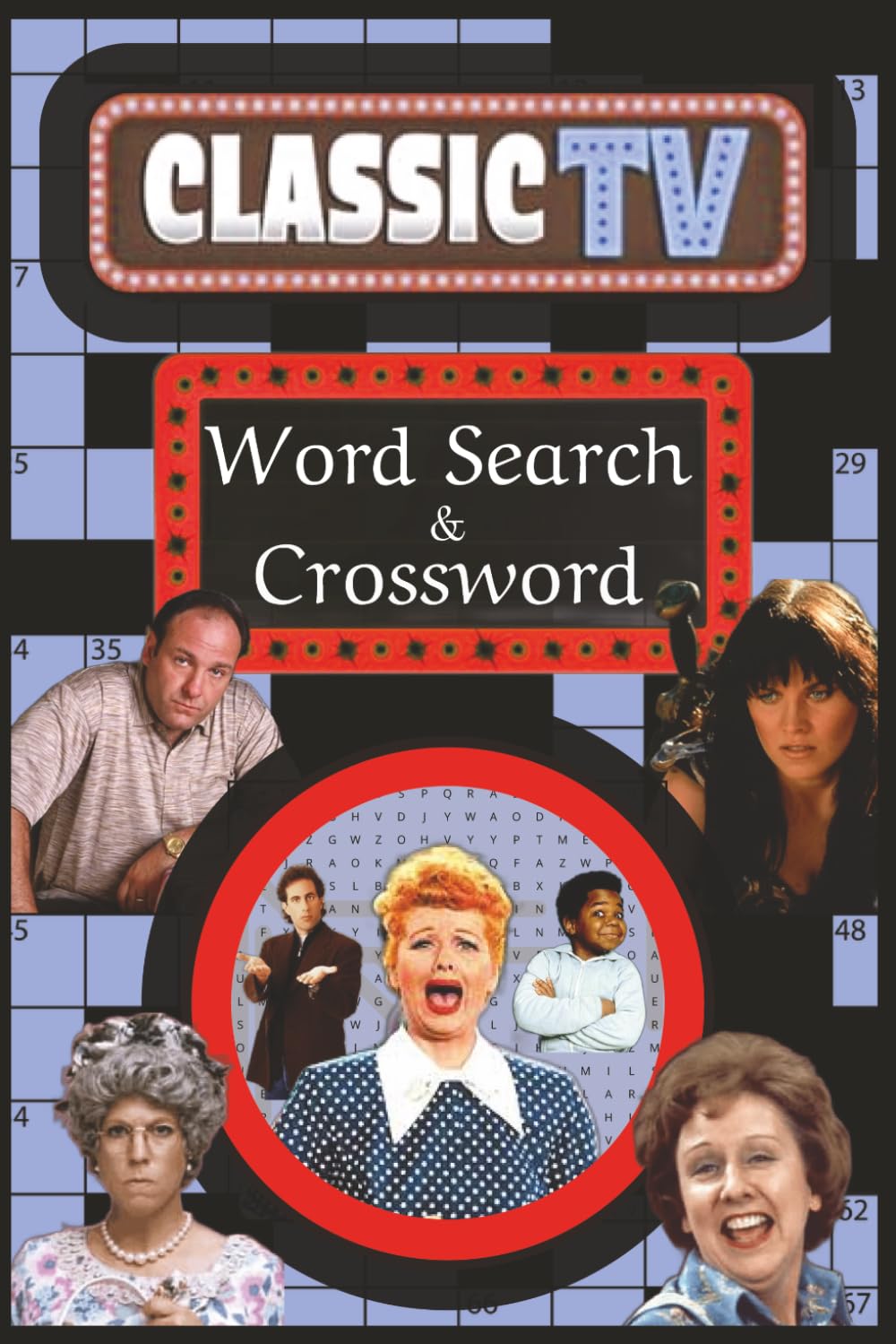 Classic American Television Word Search & Crossword Puzzle Book: Escape screen fatigue with puzzles inspired by decades of American television, a relaxing alternative to channel surfing.