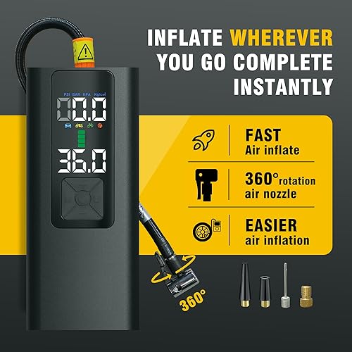 Miniatura 3 de Inflador de neumáticos, compresor de aire portátil, bomba de aire automática de 150 PSI para neumáticos de automóvil, accesorios de automóvil con