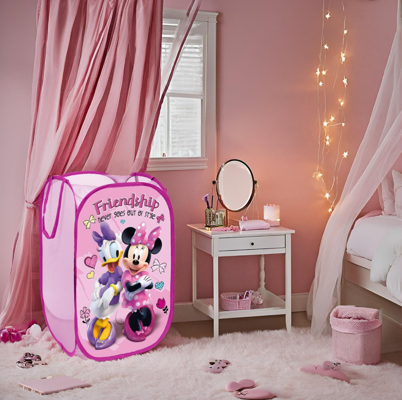 Disney Cesto pieghevole Minnie Mouse 36x36x58 cm per giocattoli e vestiti