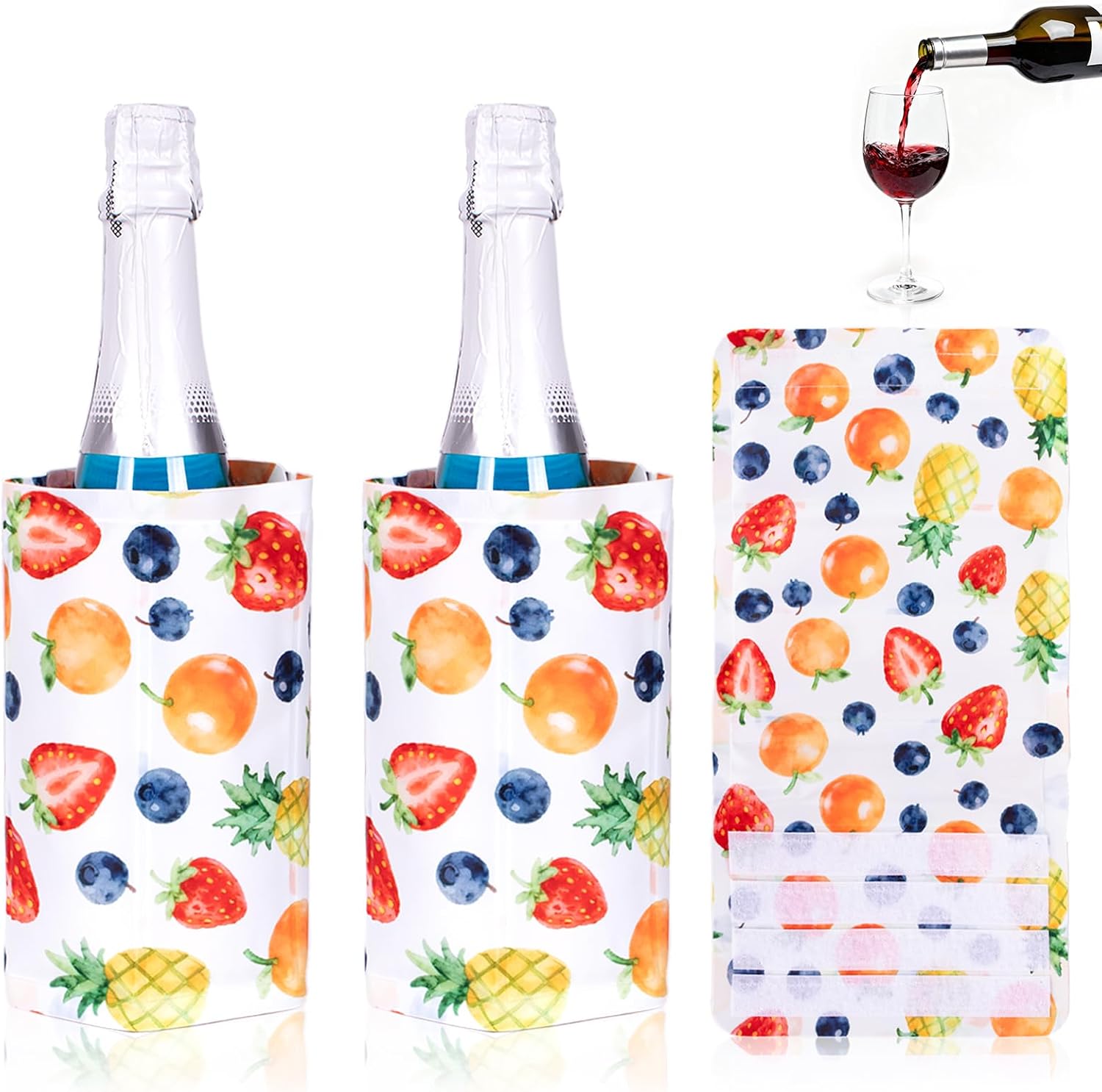 Active Wine Cooler, Freezer Sleeve, Quick Cooling, Keeps Drink Cold, 2 Packs