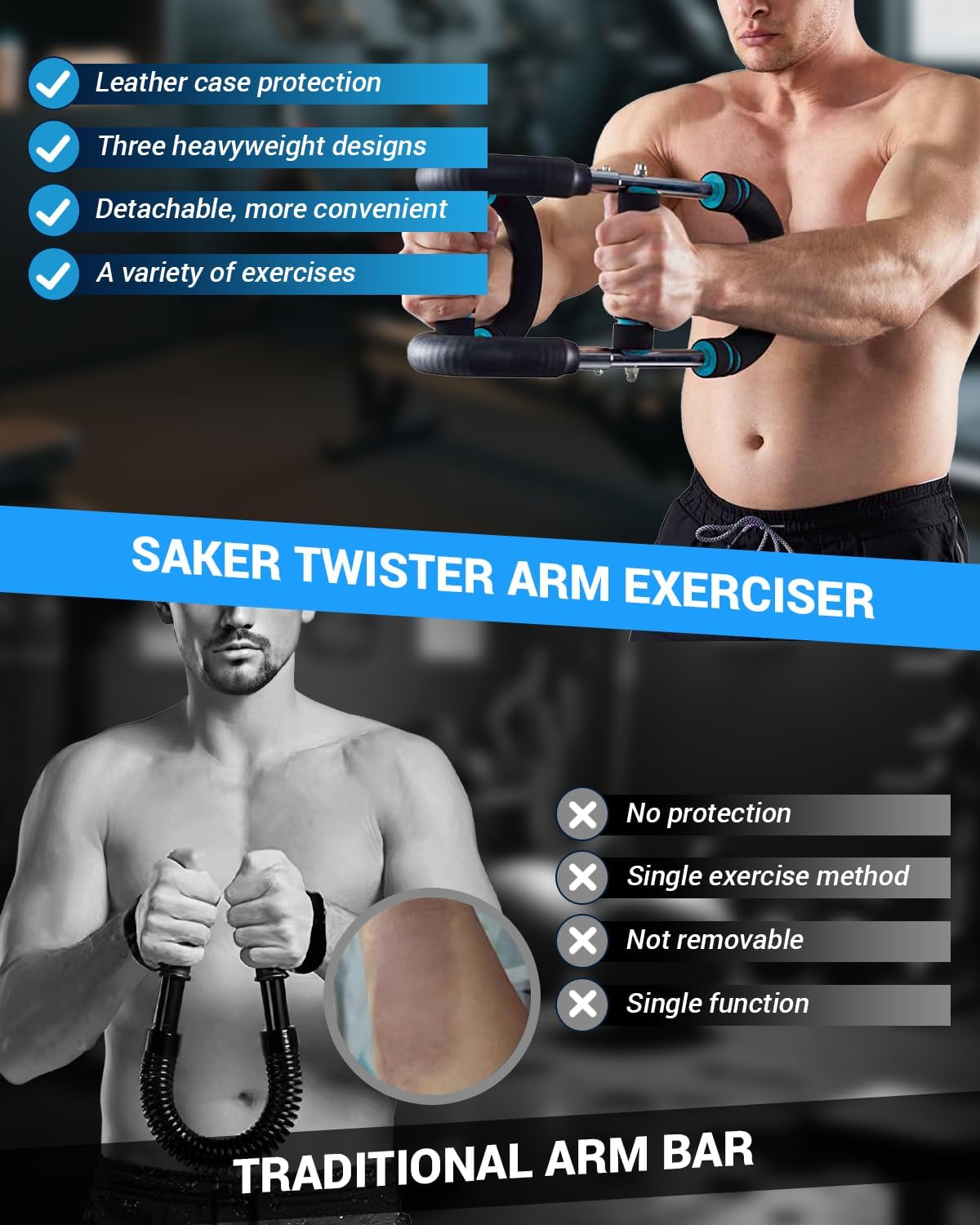 Twister Arm Trainer, Twister Arm Exerciser,Chest,Arms, Shoulders and Forearms Muscle Training Fitness Equipment, 66-110lb Adjustable Chest Workout Equipment, Portable Home Gym Fitness Equipment