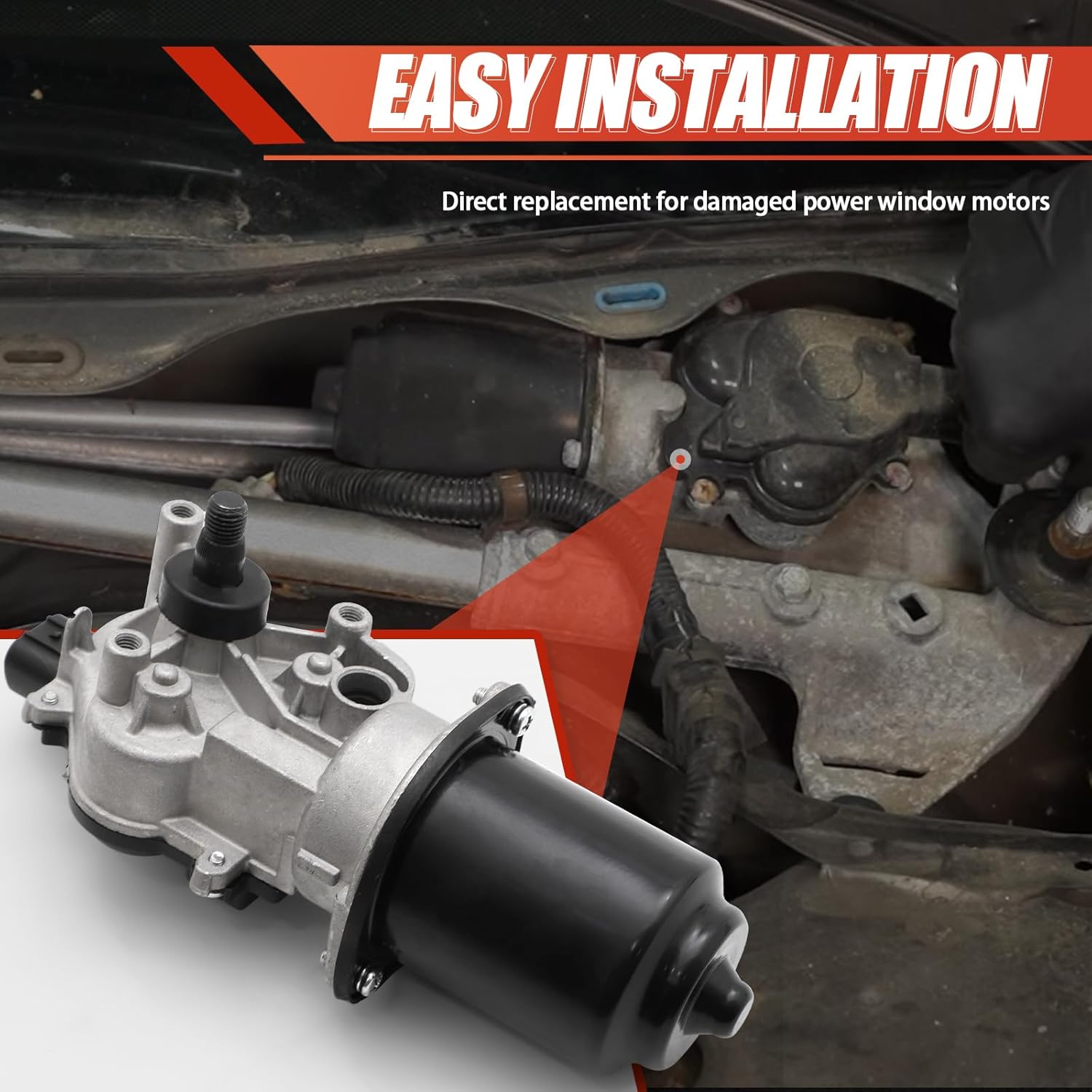 GlobalPrince Front Windshield Wiper Motor Compatible with Honda Acura TL 2009-2014 CR-V 2007-2011 Pilot 2009-2015 Front Wiper Motor Replace 76505-SWA-A02 76505-TK4-A01