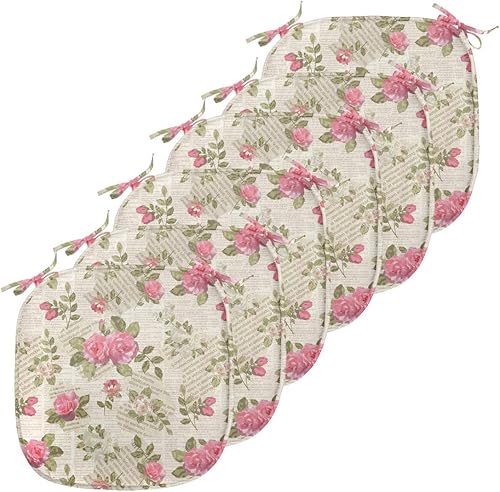 Vista 403 de Lunarable Orient - Juego de 6 cojines de asiento para silla, diseño de estrellas marroquíes, espirales y curvas abstractas, ilustración oriental