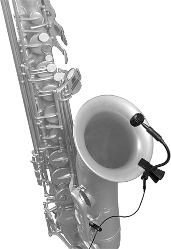 Miniatura 4 de HEIMU Micrófono condensador de instrumento con clip + clip universal (para saxofón)