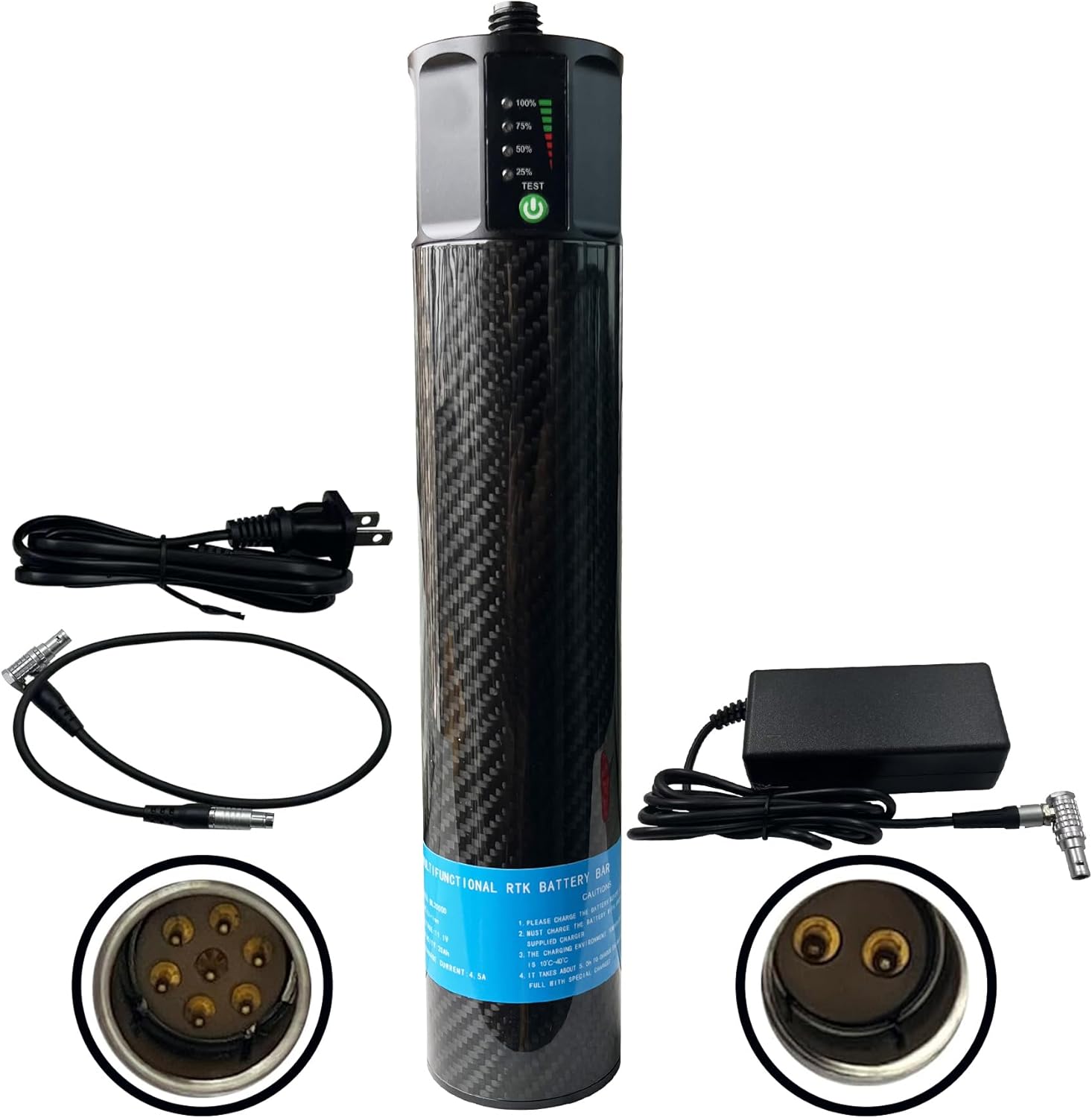 11.1V 20000mAh RTK Battery Stick for Trimble R4 R6 R8 5800 BL20000 External Battery Rod Bar for Trimble SPS GPS GNSS Receiver, 7 Pin