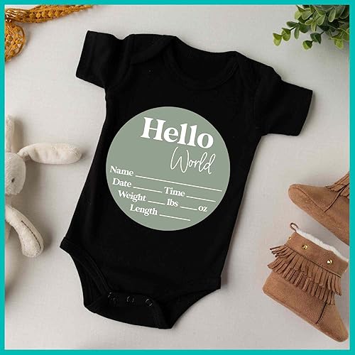 Miniatura 73 de Letrero de estadísticas de nacimiento para recién nacido, anuncio de nombre de bebé, accesorio de fotografía de Hello World Elephant Hospital