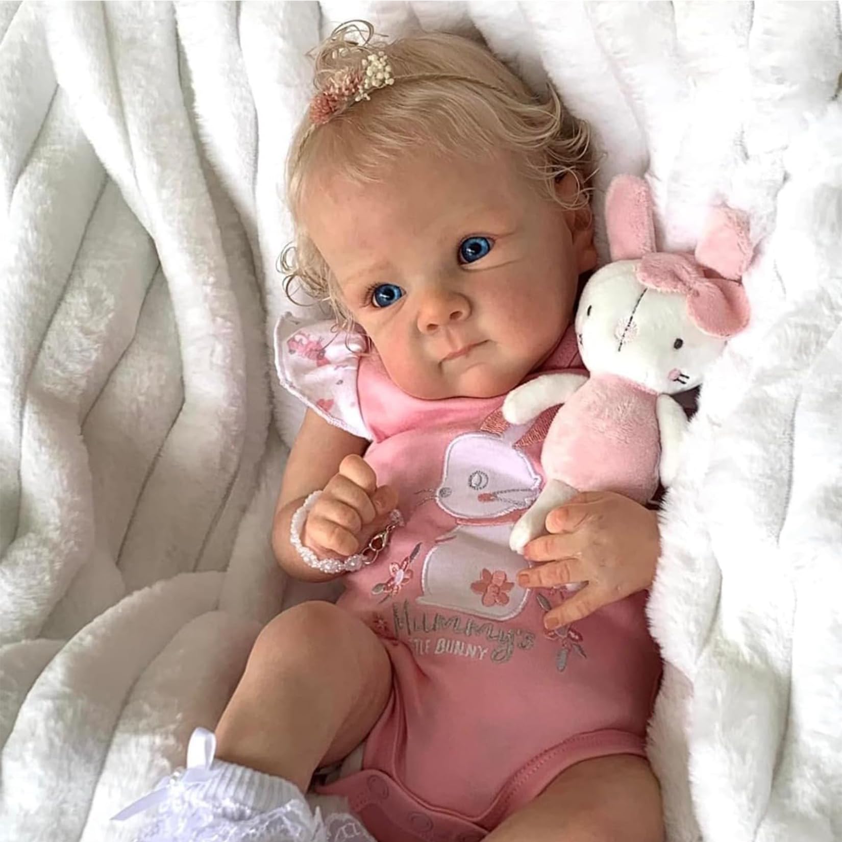 Reborn-Baby Mädchen - 18 Zoll Realistische, Lebensechte Anatomisch korrekte Ganzkörper Vinyl Reborn BabyPuppen mit Puppen-Zubehör für Kinder ab 3 Jahren