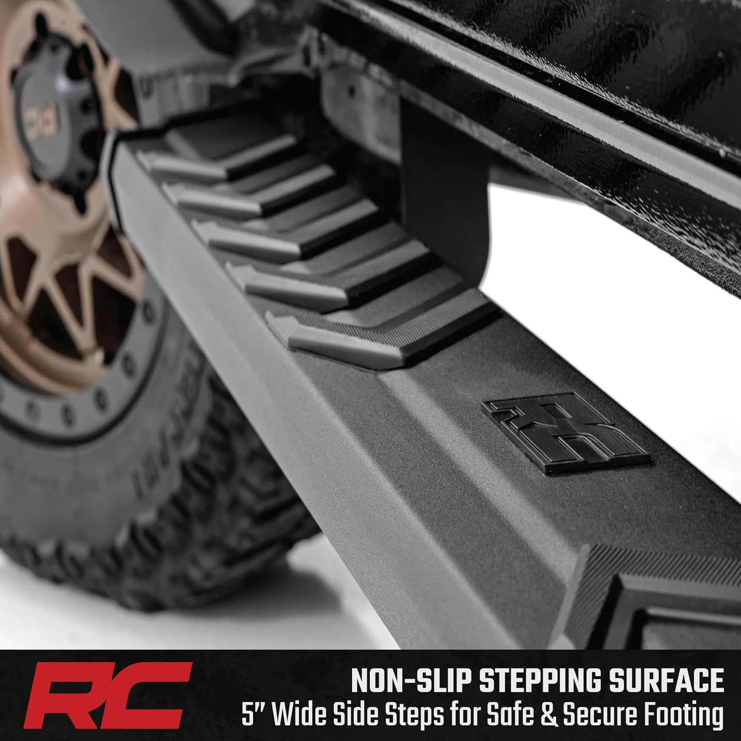 Rough Country BA2 Running Boards for Toyota 4Runner (2025-2026) - Heavy-Duty 5" Wide Side Steps, No-Drill Install